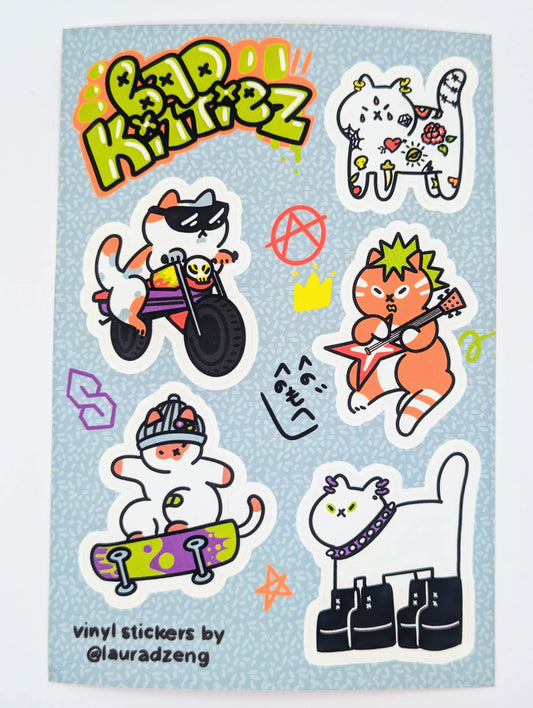 Bad Kittiez Punk Cats Sticker Sheet