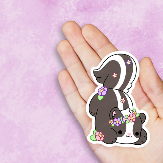 Flower Skunk Nugget Vinyl Sticker