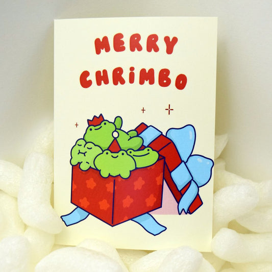 Merry Chrimbo Froggy Present Greeting Card