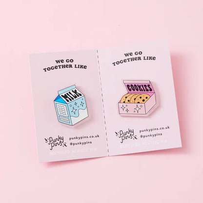 Milk & Cookies Acrylic Pin Pair