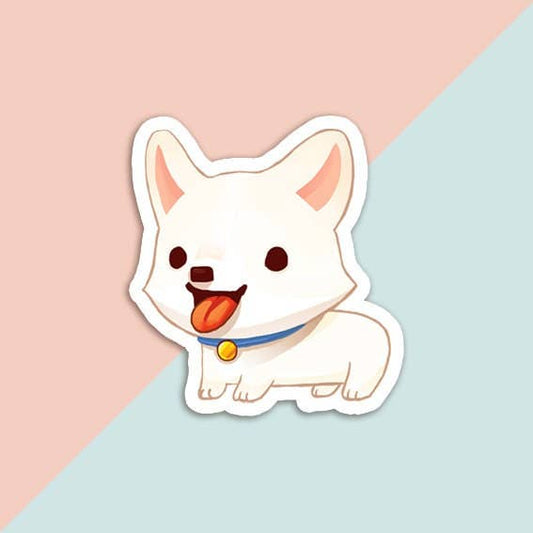 White Corgi Vinyl Sticker