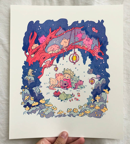 Bedtime Story Risograph Print